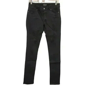 Women's Alloy Sofia Low-Rise Black Dark Wash Distressed Tall Jeans